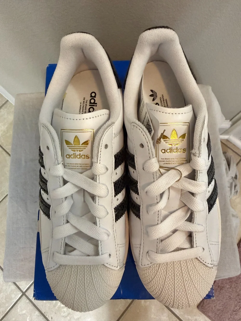 Adidas Superstar Ii W White Black Leather Sneakers Size 6.5